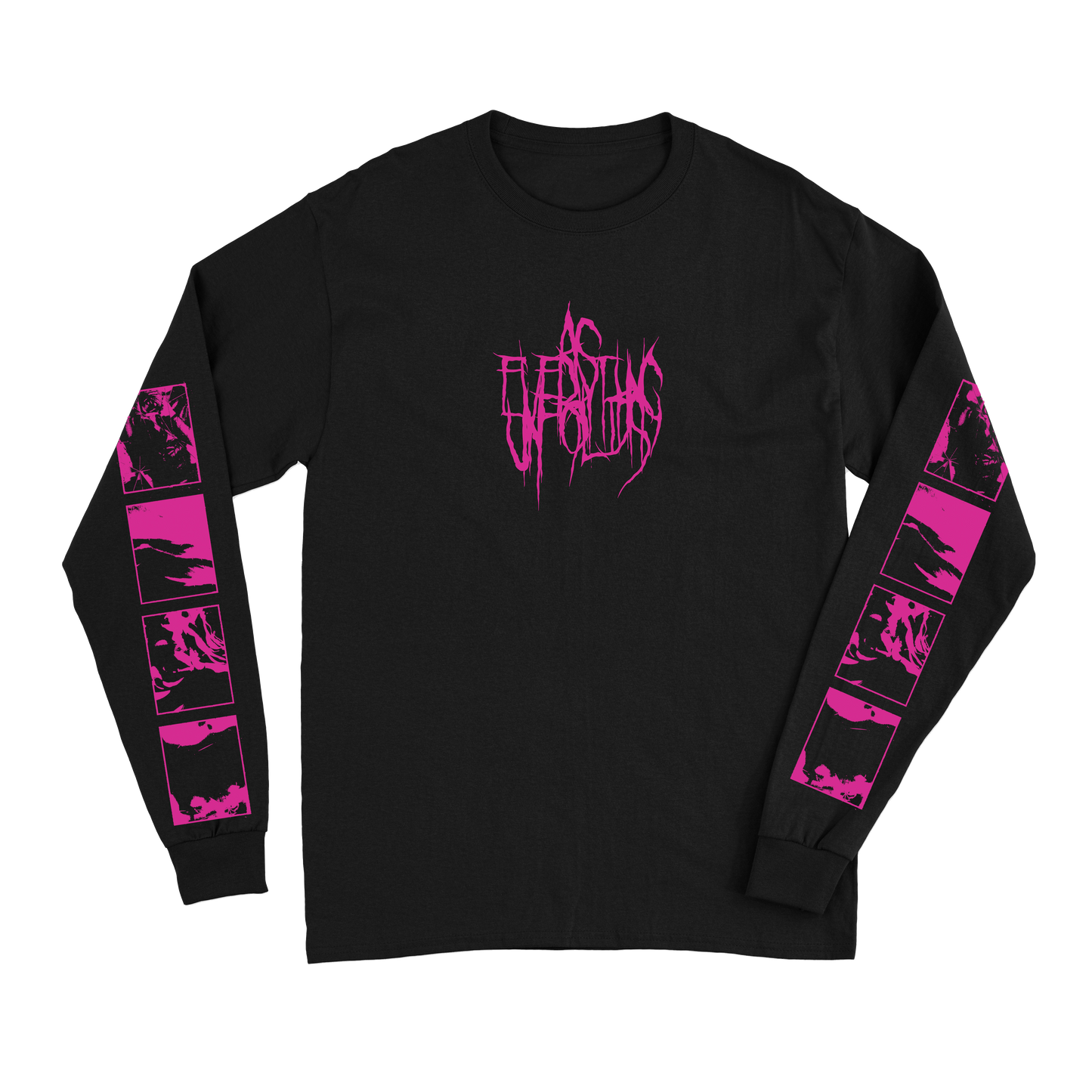 Pink Metal Logo Long Sleeve T-shirt